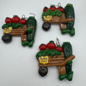 Calliope Designs Inc Heinz 1992 Holiday Ornaments Handcrafted VTG set of 3